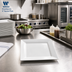 Thumbnail image #2 for Winco Royalsquare 8-Inch Square Porcelain Plate, White