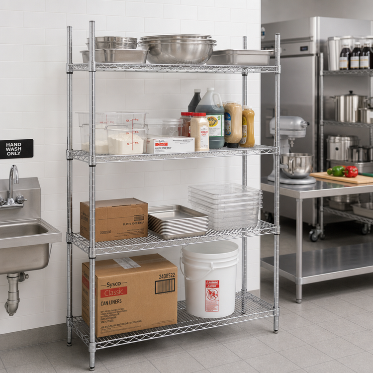 Product image #2 for Advance Tabco Special Value Series Heavy Duty Chrome Plated Wire Shelf, 72 x 18 Inches