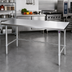 Thumbnail image #2 for John Boos Stallion 120-Inch x 36-Inch 16-Gauge Stainless Steel Flat Top Work Table with Galvanized Open Base