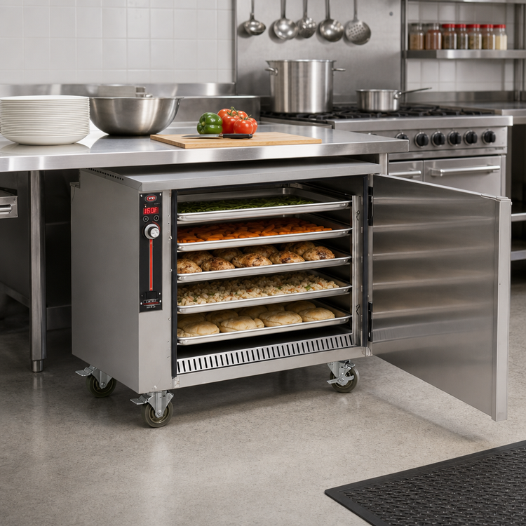 Product image #2 for FWE Handy Line Undercounter Mobile Side-Loading Heated Holding Cabinet, 5 Full-Size Sheet Pan Capacity