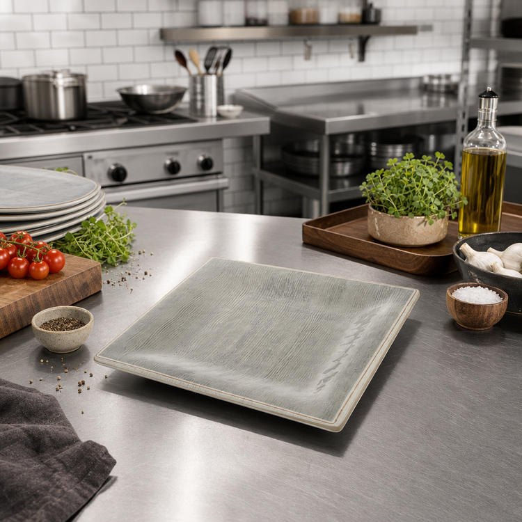 Product image #3 for Grove 8-1/2-Inch Square Smoke Melamine Dinner Plate