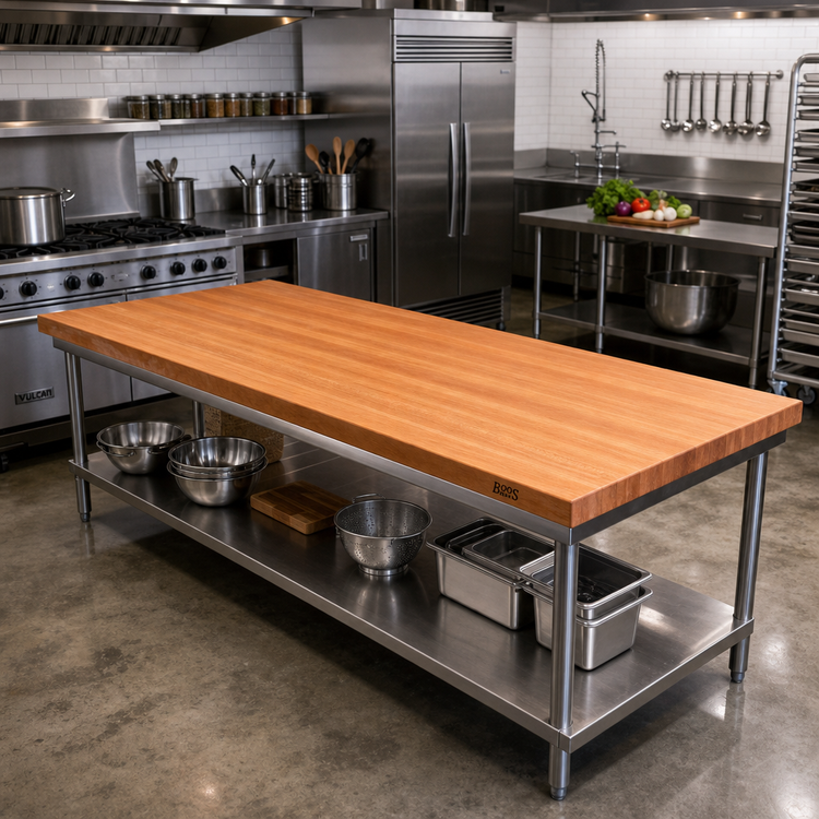 Product image #2 for John Boos Boos Block American Cherry Edge Grain Kitchen Countertop, 132 x 42 x 3 Inches, Penetrating Oil Finish