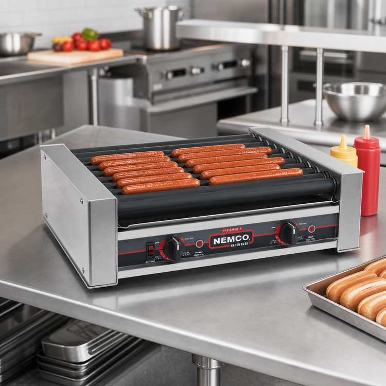 Product image #2 for Roll-A-Grill 10-Roller Countertop Hot Dog Grill, 27 Capacity, 220V