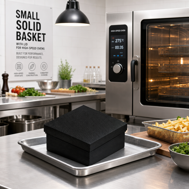 Product image #2 for Small Solid Basket with Lid for High-Speed Ovens