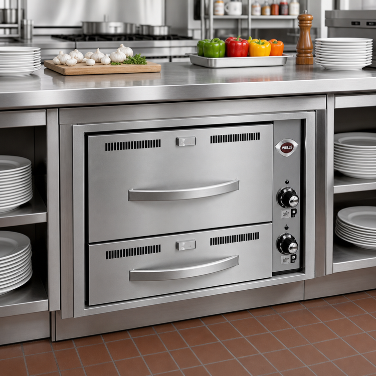 Product image #2 for Wells RW-26HD Heavy Duty Built-In Two-Drawer Drawer Warmer