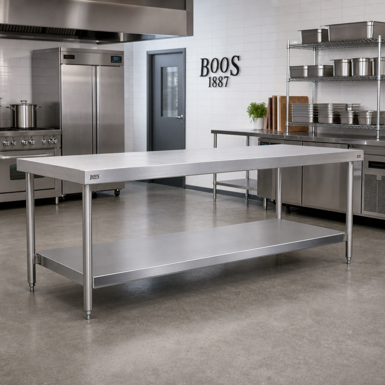 Product image #2 for John Boos 108"W x 36"D Stainless Steel Optional Undershelf for TC and GMT Tables