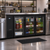 Thumbnail image #3 for Koolmore 72.8-Inch Three-Section Back Bar Refrigerator with 3 Glass Swing Doors, 18.3 Cu. Ft., Black Finish