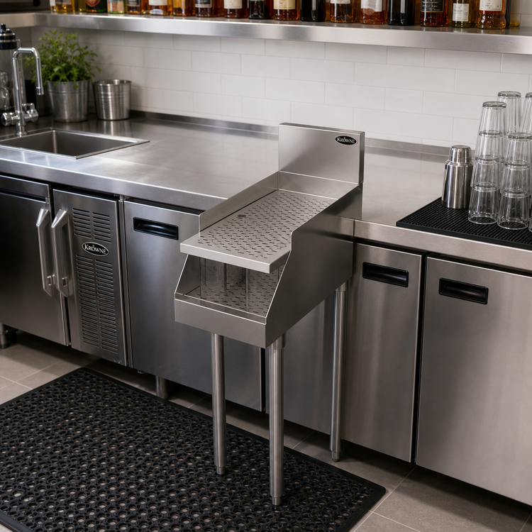 Product image #2 for Krowne Royal Series Freestanding Underbar Recessed Drainboard, 12 Inch x 24 Inch, Stainless Steel
