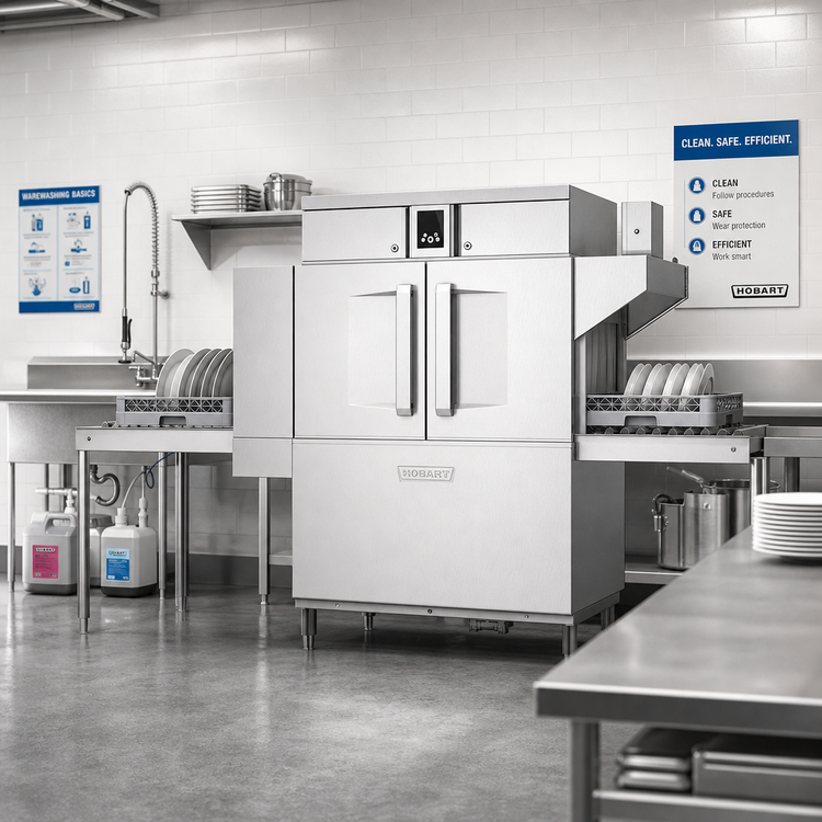 Product image #2 for Hobart CL54-BAS+BUILDUP High-Temperature Single-Tank Rack Conveyor Dishwasher