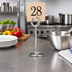 Thumbnail image #2 for American Metalcraft 6-Inch Chrome Wire Loop Number Stand with Round Swirl Base