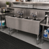 Thumbnail image #2 for Advance Tabco Prestige Supreme 4-Compartment Stainless Steel Underbar Sink Unit with 2 Splash-Mount Faucets, 48W x 20D x 36H, No Drainboards