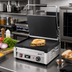 Thumbnail image #2 for Omcan Single Countertop Electric Panini Press with 12 x 15-Inch Smooth Cast Iron Plates