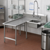 Thumbnail image #2 for John Boos Pro-Bowl L-Shaped Island Soiled Dishtable with 20 x 20 x 8 Inch Pre-Rinse Sink Bowl, Left-to-Right Operation