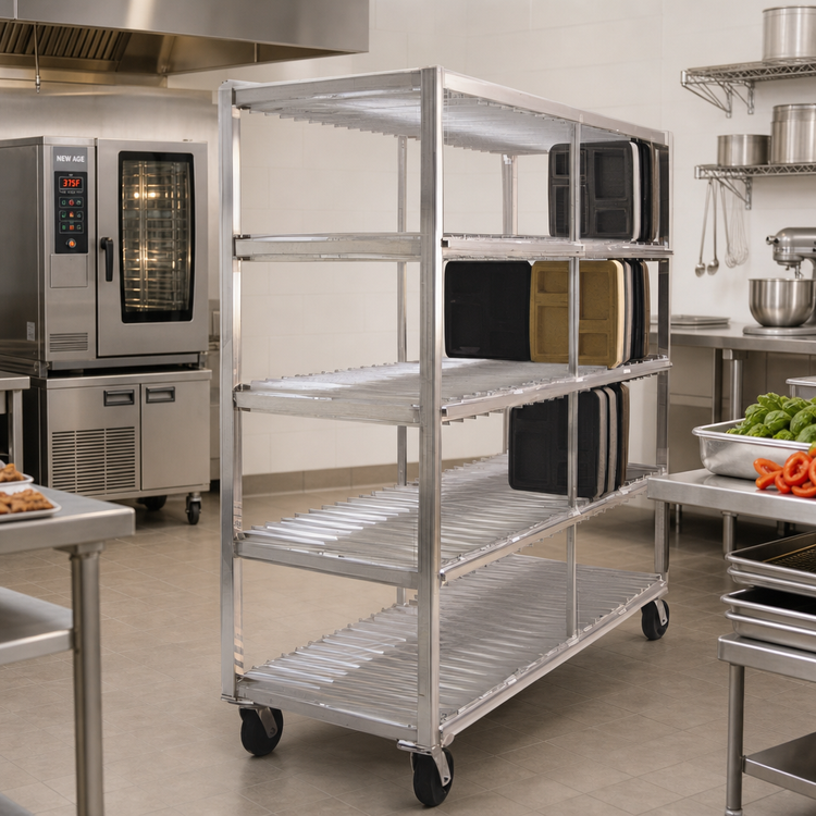 Product image #2 for New Age Mobile Aluminum Tray Drying Rack, 4-Level, 320-Tray Capacity