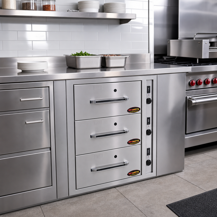 Product image #2 for RedHots DWW-3BI-240-X 3-Drawer Built-In Food Warming Drawer