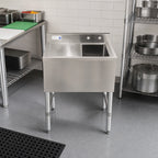 Thumbnail image #2 for Serv-Ware BAR1B24-R-CWP-V 24-Inch 1-Bowl Stainless Steel Bar Sink with Right-Side 12-Inch Drainboard and 3-Inch Backsplash