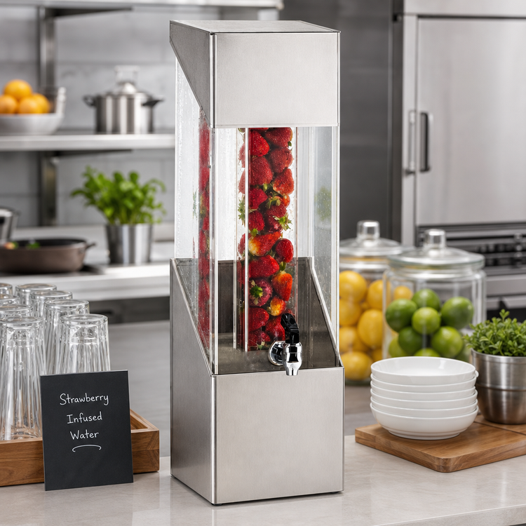 Product image #2 for Cal-Mil Squared Single 3 Gallon Beverage Dispenser with Infusion Chamber