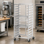 Thumbnail image #2 for Channel Manufacturing 485DD Mobile Aluminum Donut Basket/Screen Rack, 12-Level Side-Load, 4.75-Inch Spacing, 5-Inch Casters