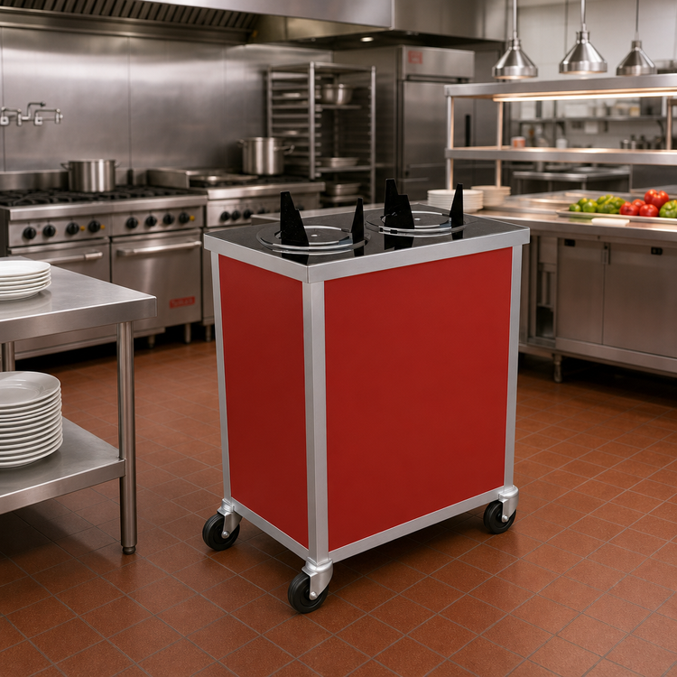Product image #2 for Atlas Metal MEPD2H-12 Heated Mobile Double Plate Dispenser, Enclosed, 12" Diameter