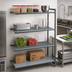 Thumbnail image #2 for Cambro Camshelving Basics Plus Stationary 4-Tier Add-On Polymer Shelving Unit, 18 x 36 x 64 Inches, Vented and Solid, Brushed Graphite