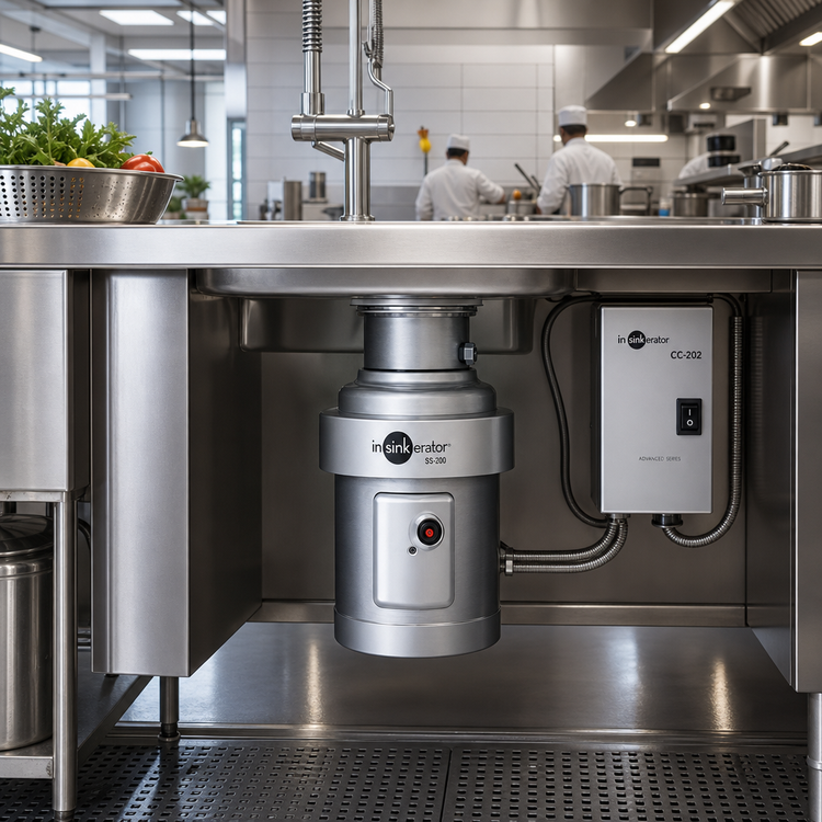 Product image #2 for InSinkErator SS-200 2 HP Complete Commercial Food Waste Disposer Package with #7 Collar Adaptor and CC-202 Control Center