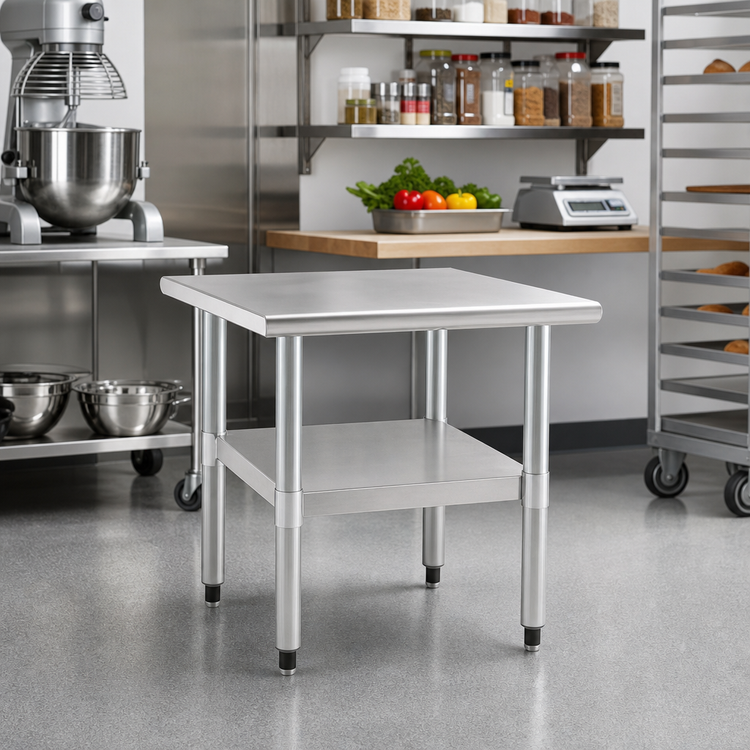 Product image #2 for Eagle Group 24 x 24 x 24 Inch Stationary Stainless Steel Mixer Stand with Adjustable Undershelf