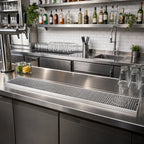 Thumbnail image #2 for Micro Matic USA DP-820D-51GR 51-Inch Surface-Mount Stainless Steel Drip Tray Trough with Integral Glass Rinser