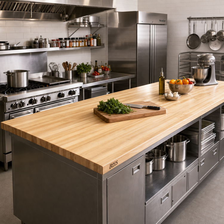 Product image #2 for John Boos Boos Block Kitchen Countertop, 144 x 36 x 1-1/2 Inch, Northern Hard Rock Maple, Edge Grain, Penetrating Oil Finish