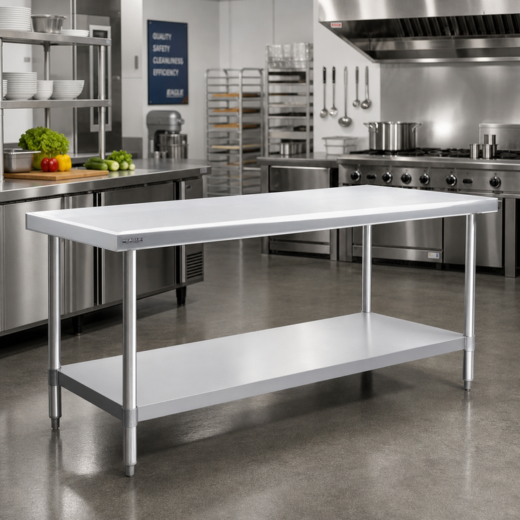 Product image #2 for Eagle Spec-Master Marine Series Stainless Steel Work Table with Undershelf, 84 x 48 Inches