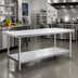 Thumbnail image #2 for Eagle Spec-Master Marine Series Stainless Steel Work Table with Undershelf, 84 x 48 Inches