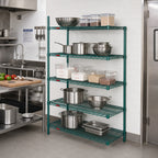 Thumbnail image #2 for Eagle Group Valu-Gard A5-86-2436VG 5-Tier Add-On Wire Shelving Unit, 36 x 24 x 86 Inches, Green Epoxy