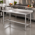 Thumbnail image #2 for 72 Inch x 18 Inch Stainless Steel Work Table with Open H-Base and 2 Inch Rear Up-Turn