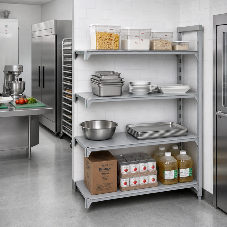 Product image #3 for Camshelving Premium 24" x 72" x 64" 4-Shelf Solid Stationary Add-On Shelving Unit