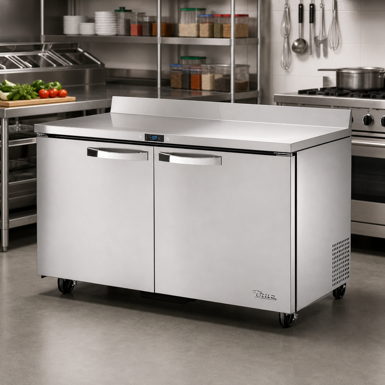 Product image #2 for True SPEC SERIES 60-Inch Two-Section Worktop Freezer with Solid Doors, -10°F, Rear-Mounted Self-Contained Refrigeration