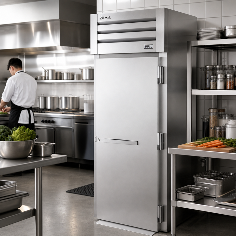Product image #2 for True Spec Series 1-Section Roll-In Solid Swing Door Refrigerator, Stainless Steel, 115V