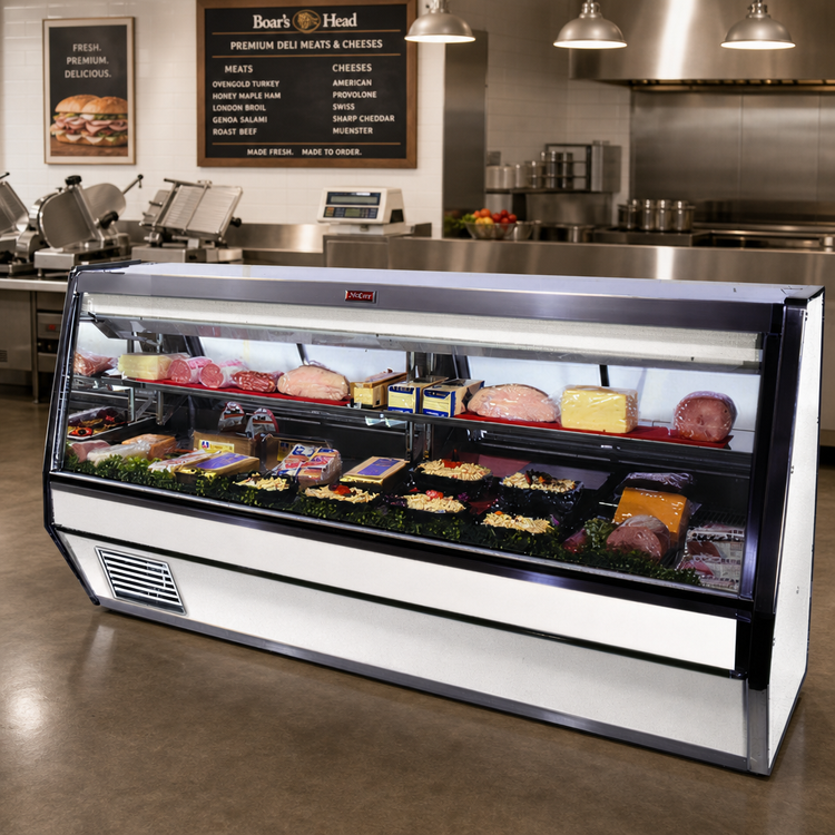 Product image #2 for Howard-McCray 40E Series Deli Meat & Cheese Full-Service Case, 100-1/2 Inches Wide, Straight Glass, Remote Refrigeration, LED Lighting