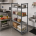 Thumbnail image #2 for Cambro Camshelving Basics Plus 4-Tier Stationary Starter Unit, 48 x 24 x 84 Inches, Vented, Brushed Graphite