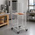 Thumbnail image #2 for Mobile Aluminum Donut Screen Rack for 23 x 23 Screens, 13-Screen Capacity