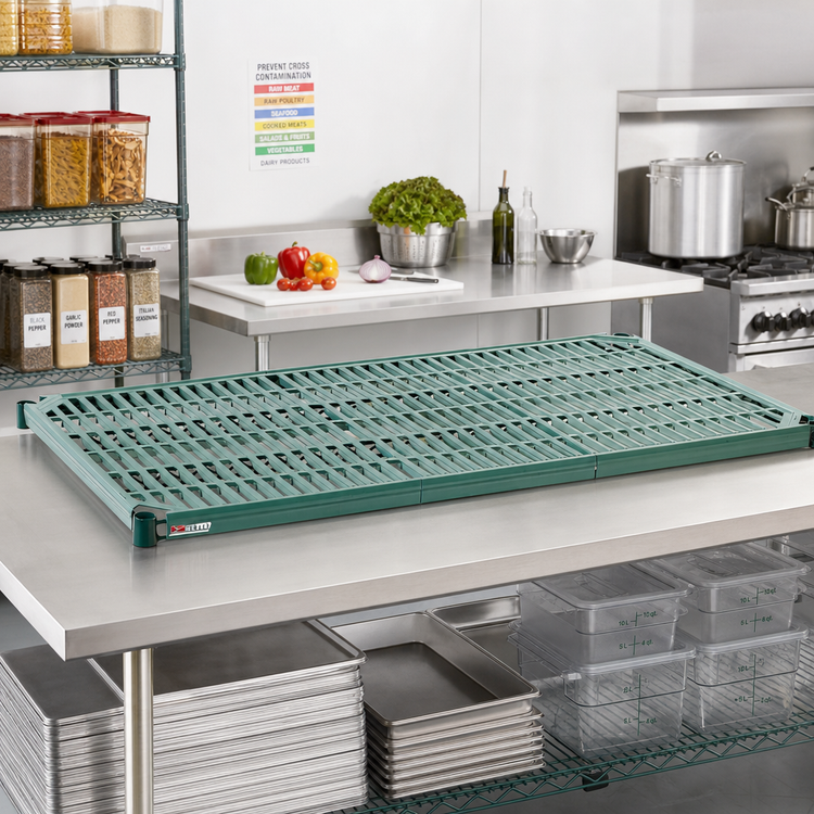 Product image #3 for Metro Super Erecta Pro 60 Inch x 21 Inch Vented Polymer Shelf with Epoxy-Coated Frame