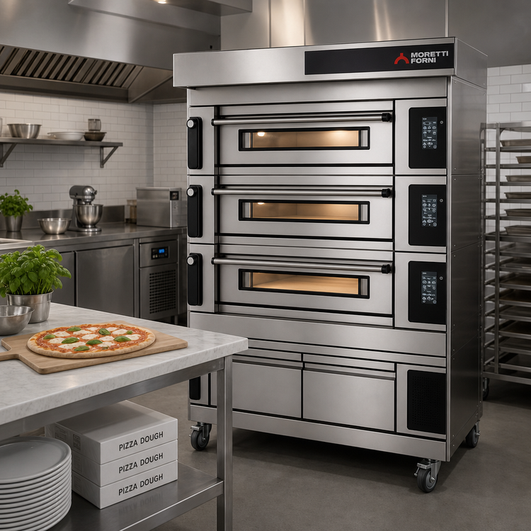 Product image #2 for Moretti Forni S100E Series 3-Deck Electric Pizza Deck Oven with Refractory Stone Decks