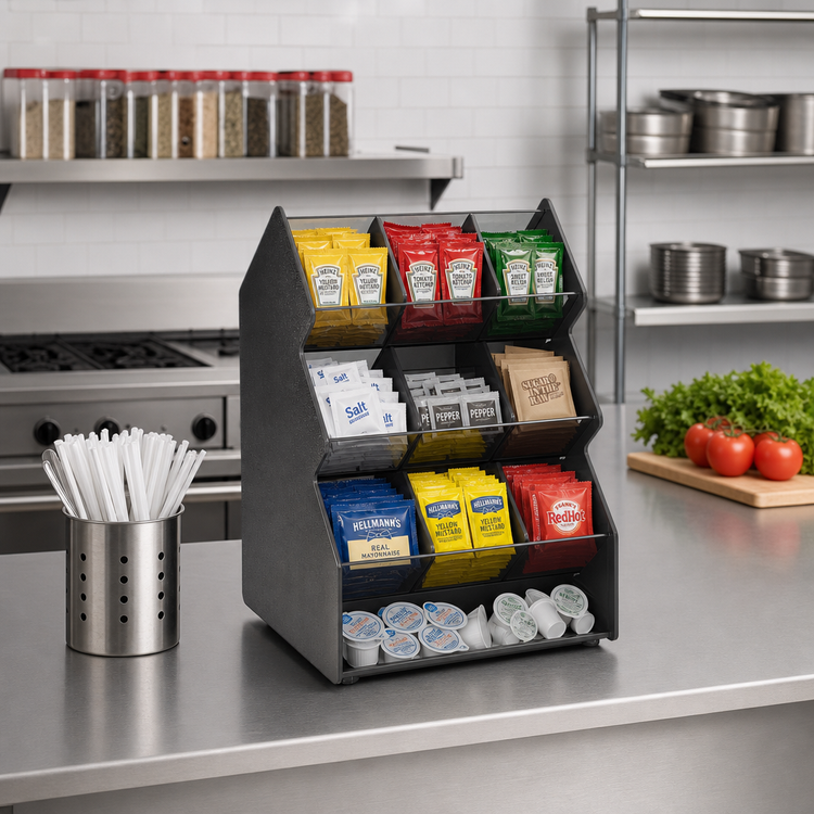 Product image #3 for Vollrath Vertical Countertop Condiment Caddy with 6 Compartments