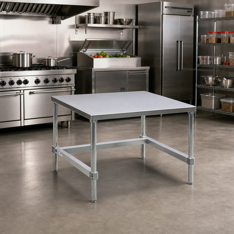 Product image #2 for New Age 48" W x 24" D x 24" H Aluminum Equipment Stand with Open Base and 12-Gauge Removable Top
