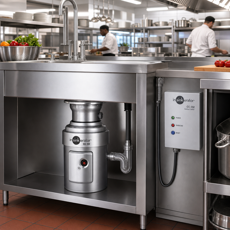 Product image #2 for InSinkErator SS-100™ Commercial Food Waste Disposer Package with 15-Inch Bowl, 1 HP Motor, and CC-202 Control Center
