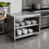 Thumbnail image #2 for Sapphire Manufacturing Open Front Stainless Steel Enclosed Base Dish Cabinet, 48 x 30 x 36 Inches