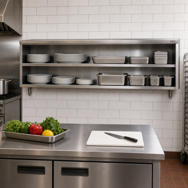 Product image #2 for Eagle Group Spec-Master Open Front Stainless Steel Plate Cabinet, 120" W x 15" D