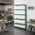 Thumbnail image #2 for Eagle Group Valu-Gard A5-86-2124VG 5-Tier Add-On Wire Shelving Unit, 24 x 21 x 86 Inches, Green Epoxy