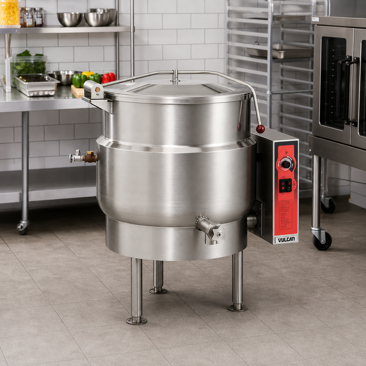 Product image #3 for Vulcan K40EL 40-Gallon Electric Floor-Mounted Stationary 2/3-Jacketed Steam Kettle