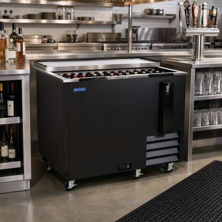 Product image #3 for BK Resources 50-Inch Horizontal Deep Well Bottle Cooler, 2-Door