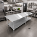 Thumbnail image #2 for Sapphire 108-Inch x 24-Inch Stainless Steel Work Table with Undershelf, 16-Gauge 304 Top