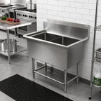 Thumbnail image #2 for John Boos Pro-Bowl 2PB1824 2-Compartment Stainless Steel Sink, 16-Gauge, 18 x 24 x 12-Inch Compartments, 10-Inch Backsplash